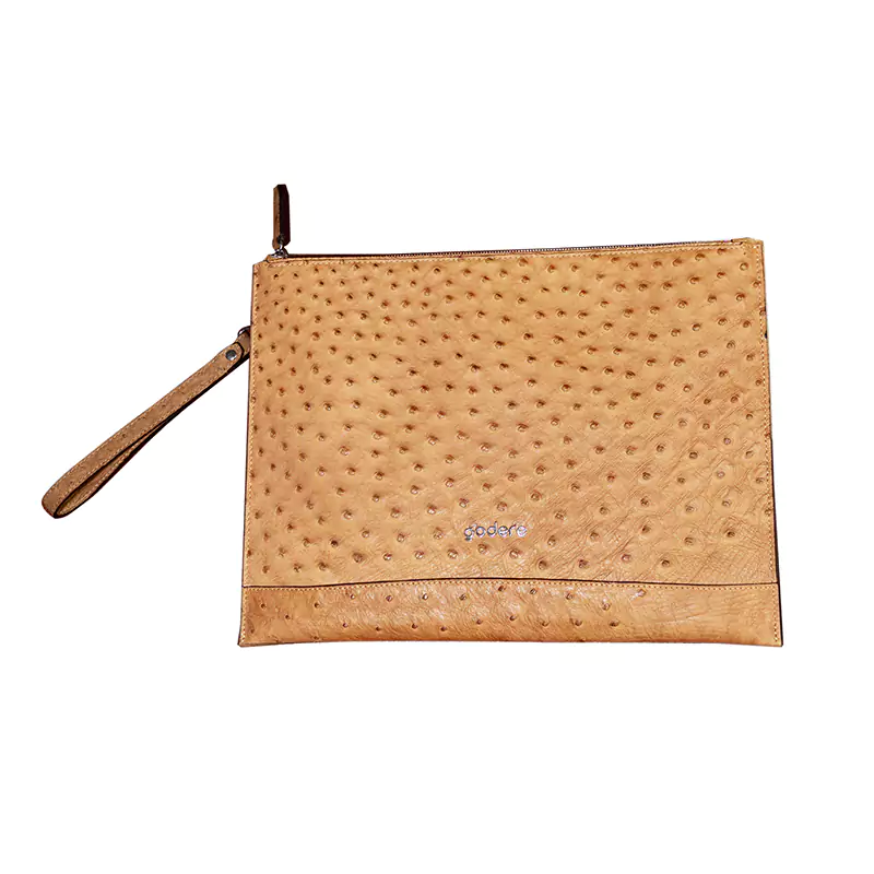 Original strutsskinn underarmsveske