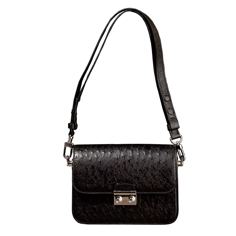 Ostrich Leather Box Bag