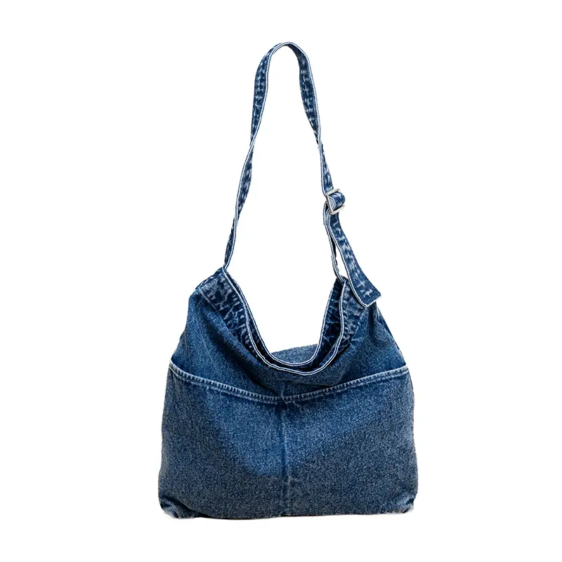Dame denim canvas skulderveske