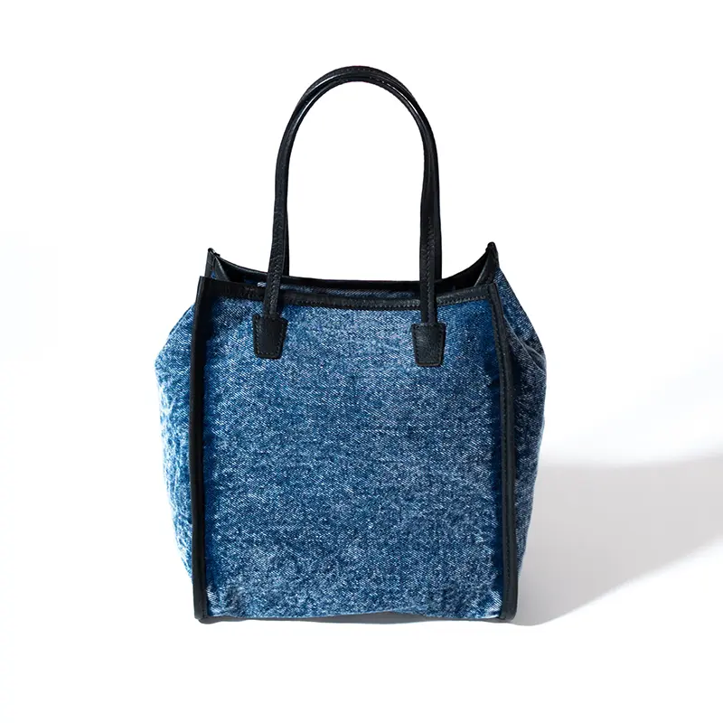 Denim stoffveske for kvinner